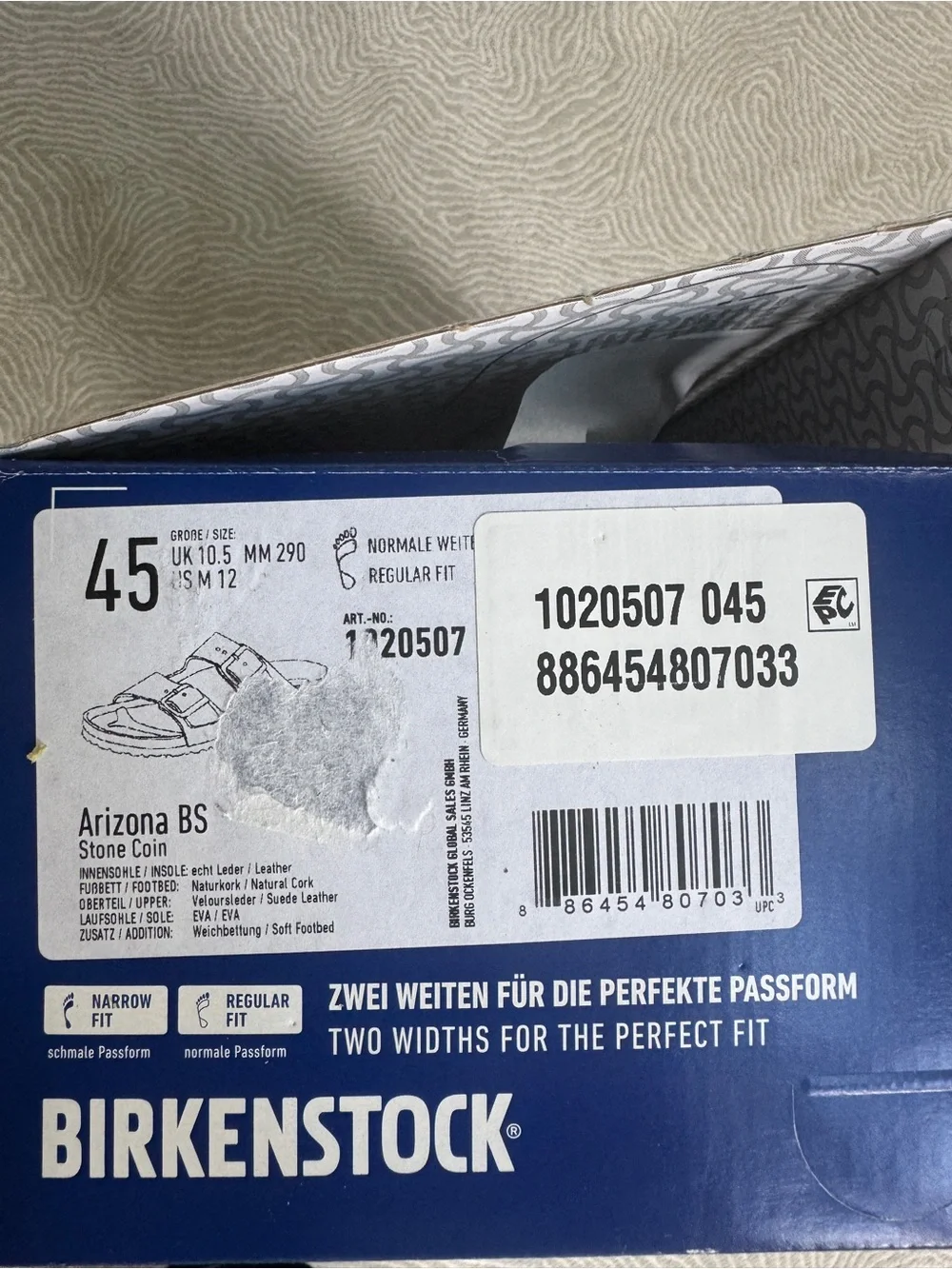 Mens Birkenstock Arizona BS Sandals - Stone Coin (Beige) NWT